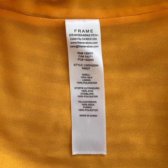 FRAME Twisted V Neck Orange Silk Sleeveless Blouse - Picture 8 of 8